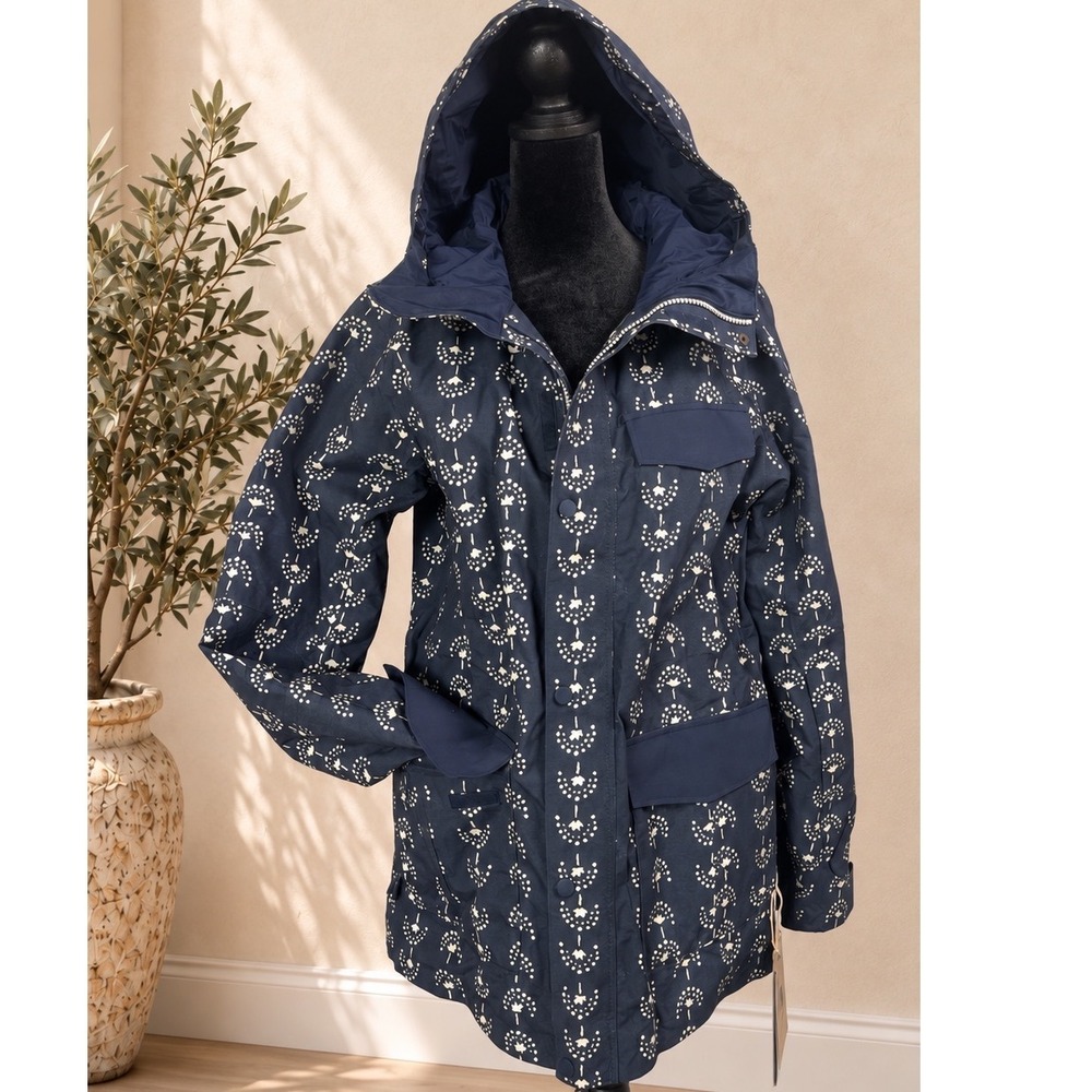 Burton Runestone Snowboard Jacket Womens Small Float Away Navy Blue Parka NEW